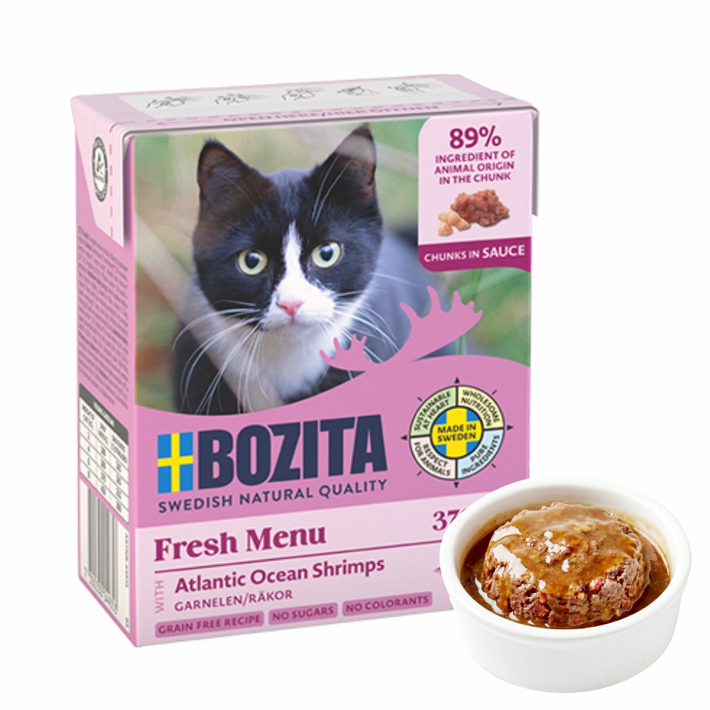 BOZITA dla kota kawałki w sosie z krewetkami 370g